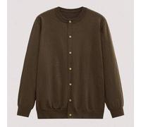 Unisex lässiger einfarbiger Rundhals-Knopf-Cardigan mit Langarm, vielseitig für Männer & Frauen, geeignet für Weihnachten, Herbst/Winter INS, tägliche