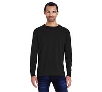 Unisex-Langarm-T-Shirt mit st ckgef rbtem Muster Schwarz S (D0102H7KY9P)