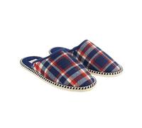 Unisex Pantoletten im Pantoffel-Stil in den Farben Blau - MIF - Baumwolle/Wolle Hausschuhe für den Sommer - bequem/warm - bequeme Sohle, rutschfest, Innenschuh für Außen/Innen warm., blau, 41/42 EU