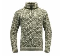 Unisex-Pullover Devold Svalbard Wool Zip Neck Olive/Offwhite S