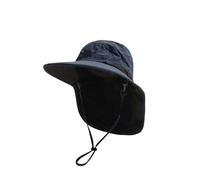 Unisex Sommer-Kappen mit breiter Krempe, wasserdicht und schnell trocknend, Outdoor-Visier-Eimerhüte, atmungsaktiver Netz-Sonnenhut Nackenklappe(Blue)