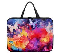 Unisex Splash Ink Style (Blumen) stoßfeste Aktentasche, Laptoptasche, Handtasche, Notebook-Tasche für Studium, Arbeit, 38,1 cm (15 Zoll)