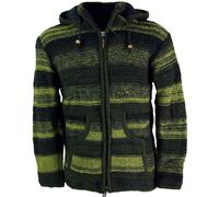 Unisex Strickjacke Wolljacke mit Kapuze, Nepal, warm, Modell 25, L
