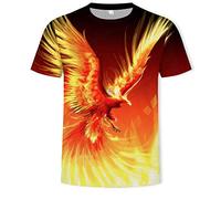 Unisex T-Shirt Flame Phoenix T-Shirt 3D-Digitaldruck Lose Herren Kurzärmelige Bequeme Top Sweatshirt Paar Shirt,5XL