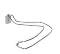 Unisex Titanstahl-Halskette Retro rechteckiges gekreuztes Muster Anhänger Halskette Stahlfarbe