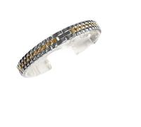 Unisex-Uhrenarmband aus Edelstahl, Metallarmband, 6 mm, 8 mm, 10 mm, 12 mm, 14 mm(Silver-gold,14mm)