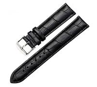 Unisex-Uhrenarmband aus Kunstleder, Schnalle, 20 mm, stilvoll, praktische Behandlung, Schwarz