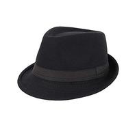 Unisex Zeitlos Klassisch 20er Jahre Trilby Fedora Hut Herren Damen Kurze Krempe Panama Jazz Cap Manhattan, A-Schwarz, Einheitsgröße