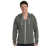 Unisex Zip-Up Poly-Cotton Fleece Hoodie - Farbe: Asphalt - Größe: L