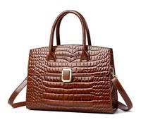 unisoul Handtasche Damen Mittelgroß PU Leather Crossbody Bag Krokodil-Muster Schultertasche Umhängetasche, Retro Shopper Tasche für Frauen, mit Abnehmbarem Schulterriemen