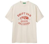 United Colors of Benetton Herren 3f98u109y T-Shirt, Weiß, Large