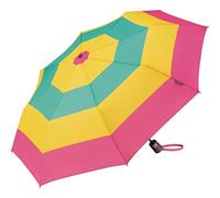 United Colors of Benetton Taschenschirm mit Automatik, Regenschirm, Stripes, Gelb-Grün-Pink