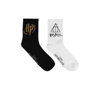 United Labels 2 Paar Harry Potter Socken für Herren, Schwarz Weiß, 39-42, Herrensocken, Männer Crew Strümpfe