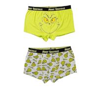 United Labels 2er Pack Grinch Boxershorts für Herren, Grün Grau, XXL, Unterhosen Baumwolle, Retroshorts, Unterwäsche Männer