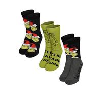 United Labels 3 Paar Der Grinch Socken für Damen und Herren, 40/45, Unisex Strümpfe Weihnachten, Weihnachtssocken lustig