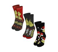 United Labels 3 Paar Der Grinch Socken für Damen und Herren, 40-45, Unisex Strümpfe Weihnachten, Weihnachtssocken lustig