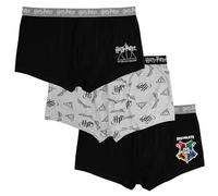 United Labels 3er Pack Harry Potter Boxershorts für Herren, Schwarz Grau, XXL, Unterhosen Baumwolle, Retroshorts, Unterwäsche Männer
