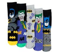 United Labels 5 Paar DC Comics Batman & Joker Socken für Herren, Schwarz Grau, 40-45, Herrensocken, Männer Strümpfe
