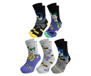 United Labels 5 Paar DC Comics Batman & Joker Socken für Herren, Schwarz Grau, 40-45, Herrensocken, Männer Strümpfe