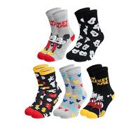 United Labels 5 Paar Disney Mickey Mouse Socken für Herren, Schwarz Grau, 40-45, Herrensocken, Männer Strümpfe