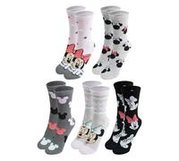 United Labels 5 Paar Disney Minnie Mouse Socken für Damen, schwarz grau, 38-43, Damensocken, Frauen Strümpfe