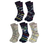 United Labels 5 Paar Harry Potter Socken für Herren, schwarz grau, 40-45, Herrensocken, Männer Strümpfe