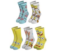 United Labels 5 Paar Spongebob Schwammkopf Socken für Herren, bunt, 40-45, Herrensocken, Männer Strümpfe