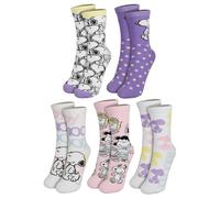 United Labels 5 Paar The Peanuts Snoopy Socken für Damen, rosa weiß lila, 38-43, Damensocken, Frauen Strümpfe