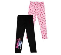 United Labels Barbie Leggings für Mädchen Kinder Leggins Hose Mädchenhose Sporthose Rosa/Schwarz (2er Pack) (DE/NL/SE/PL, Numerisch, 122, 128, Regular, Rosa/Schwarz)