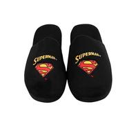 United Labels DC Comics Superman Hausschuhe für Herren - Slipper Puschen Schlappen Pantoffeln Schwarz (Schwarz, EU Schuhgrößensystem, Erwachsene, Herren, Numerisch (von/bis), M, 42, 43)