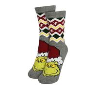 United Labels Der Grinch Socken für Damen, Grau, 35-38, Strümpfe lustig, Damensocken Weihnachten, Weihnachtssocken