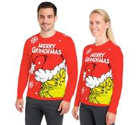 United Labels Der Grinch Weihnachtspullover für Herren und Damen, Rot, Merry Grinchmas, XL, Winter Strickpullover, Pullover Unisex