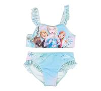 United Labels Disney Die Eiskönigin Bikini für Mädchen mit Rüschen, ELSA und Freunde Frozen, Blau, 134-140, Zweiteiliger Badeanzug, Bademode Kinder