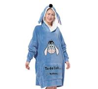 United Labels Disney I-Aah Esel Oversize Hoodie Decke mit Ärmeln und Kapuze für Damen, Blau, Kuschelpullover Einheitsgröße, Flauschiger Deckenpullover