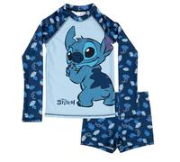 United Labels Disney Lilo & Stitch Badeanzug zweiteilig UV Schutz 30 für Mädchen, Blau, Bademode Kinder mit Shirt und Badehose, Badebekleidung