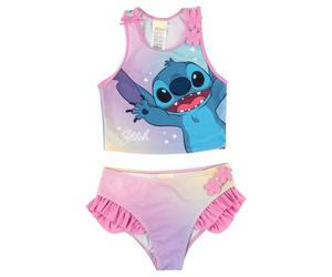 United Labels Disney Lilo & Stitch Tankini für Mädchen mit Rüschen, Lila Rosa, 98/104, Zweiteiliger Badeanzug, Bademode Kinder