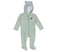 United Labels Disney Mickey Mouse Baby Fleece Overall mit Kapuze und Ohren für Jungen und Mädchen - Babykleidung Strampler Onesie Jumpsuit Hellgrün (Hellgrün, 74-80)
