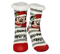 United Labels Disney Mickey Mouse Kuschelsocken für Damen, Grau Weiß, 39-42, flauschige Stoppersocken, Wintersocken, warme Socken, Hüttensocken