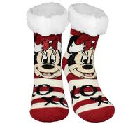 United Labels Disney Mickey Mouse Kuschelsocken für Damen, Rot Weiß, XOXO, 35-38, flauschige Stoppersocken, Wintersocken, warme Socken, Hüttensocken