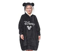 United Labels Disney Mickey Mouse Oversize Hoodie Decke mit Ärmeln und Kapuze für Damen, Schwarz, Kuschelpullover Einheitsgröße, flauschiger Deckenpullover