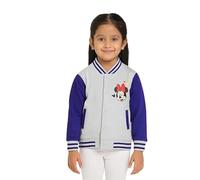 United Labels Disney Minnie Mouse College Jacke für Mädchen, Grau Lila, This Girl Can, 98-104, Sweatjacke Baseball, Collegejacke für Kinder