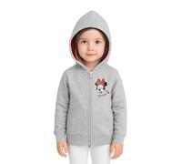 United Labels Disney Minnie Mouse Sweatjacke mit Kapuze für Mädchen, Grau, 86-92, Kapuzenpullover mit Reißverschluss, Hoodie Kapuzenjacke für Kinder