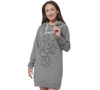 United Labels Disney Minnie Mouse Sweatkleid Damen lang, Größe M, Grau, Oversize Hoodie Baumwolle Kapuzenpullover Langarm Sweatshirt