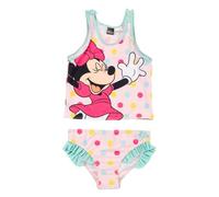 United Labels Disney Minnie Mouse Tankini für Mädchen mit Rüschen, Rosa Türkis, 122-128, Zweiteiliger Badeanzug, Bademode Kinder