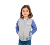United Labels Disney Peppa Wutz College Jacke für Mädchen, Grau Lila, Friends Forever, 86-92, Sweatjacke Baseball, Collegejacke für Kinder