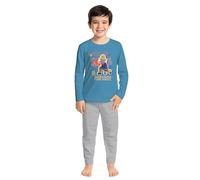 United Labels Feuerwehrmann Sam Schlafanzug für Jungen - Wake up, be Awesome Kinder Pyjama Set Langarm Oberteil mit Hose Blau/Grau (as3, Numeric, Numeric_98, Numeric_104, Regular, 98-104)