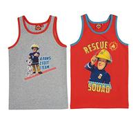 United Labels Feuerwehrmann Sam Unterhemd für Jungen Kinder Tank Top Hemdchen Unterwäsche Grau/Rot (2er Pack) (as3, numeric, numeric_110, numeric_116, regular, 110-116)