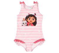 United Labels Gabby's Dollhouse Badeanzug für Mädchen mit Rüschen, Rosa, 110/116, Schwimmanzug Kinder, Bademode