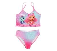 United Labels Gabby's Dollhouse Bikini für Mädchen mit Rüschen, Rosa Pink, 98/104, Zweiteiliger Badeanzug, Bademode Kinder
