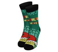 United Labels Grinch Socken für Herren, Grün, 39-42, Herrensocken lustig Merry Grinchmas, Weihnachtssocken, Grinch Strümpfe